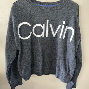 Calvin Klein Performance Gray Crewneck Sweatshirt with White Logo